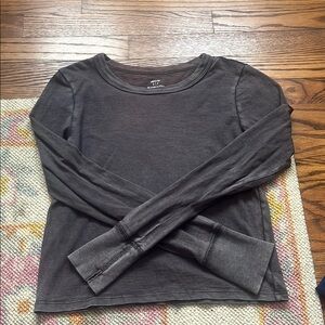 Aerie Long Sleeve Gray Top
